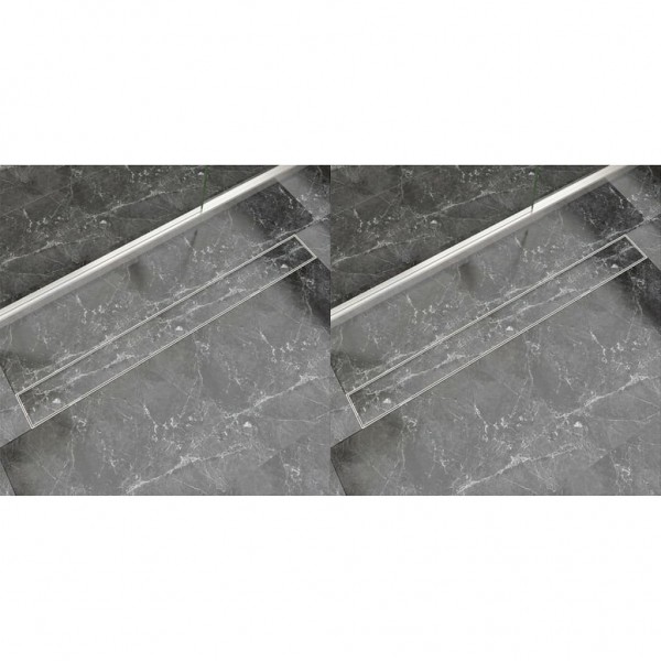 Desagüe lineal de ducha 2 piezas 1030x140 mm acero inoxidable