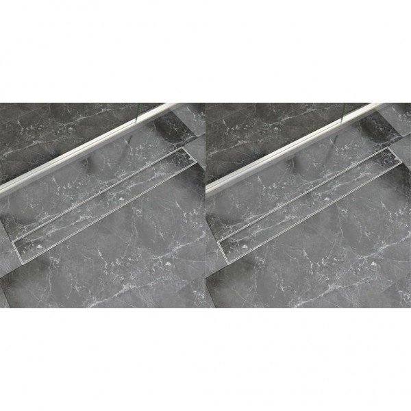 Desagüe lineal de ducha 2 piezas 930x140 mm acero inoxidable