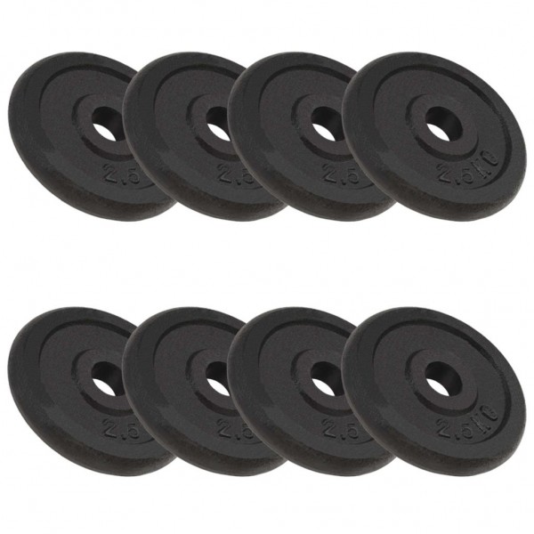 Discos de pesas de hierro fundido 8 piezas 2.5 kg