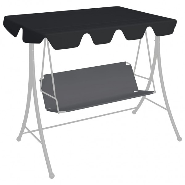 Dosel de repuesto columpio de jardín negro 150/130x70/105 cm