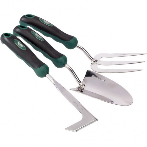 Draper Tools Set jardinería paleta. rastrillo de mano y azadilla 27436