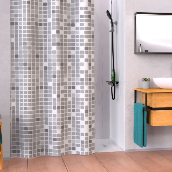 EISL Cortina de ducha con mosaico gris 200x180x0.2 cm