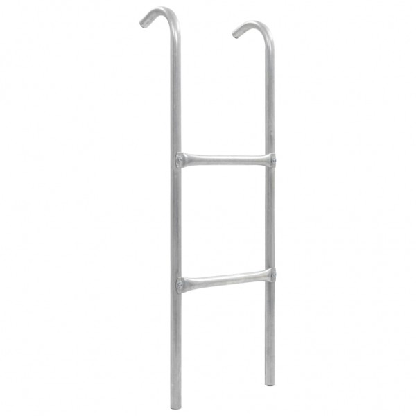 Escalera de cama elástica de 2 peldaños acero plateado 102.6 cm