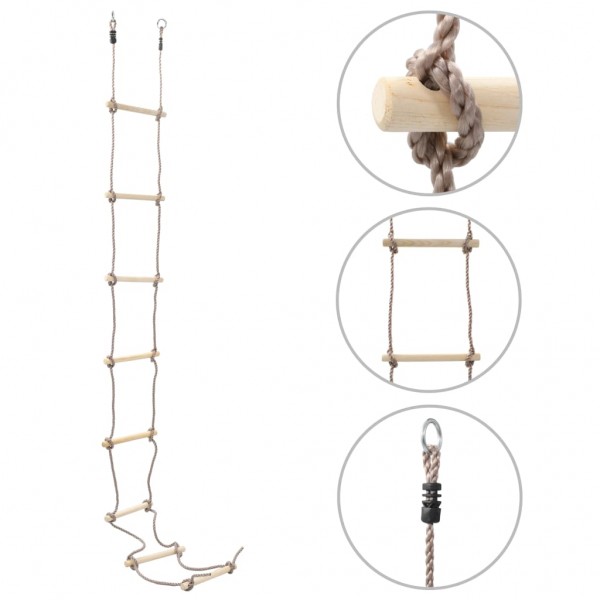 Escalera de cuerda para niños madera 290 cm