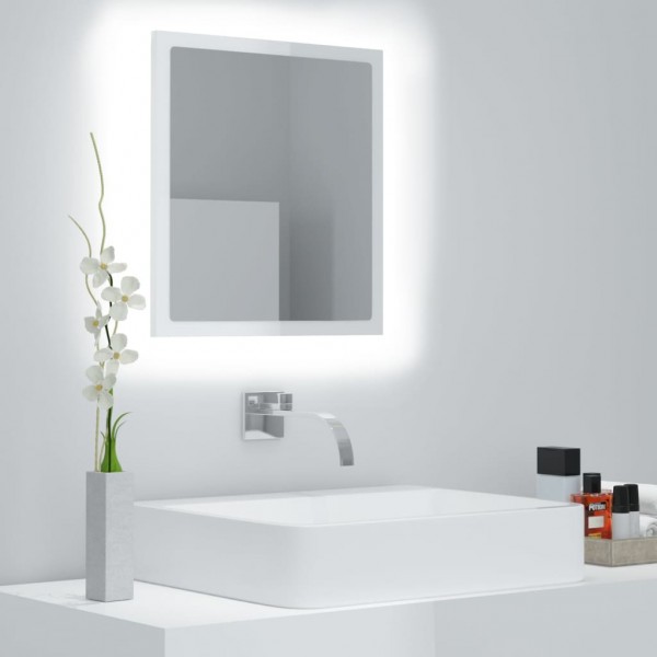 Espejo de baño acrílico blanco brillo 40x8.5x37 cm