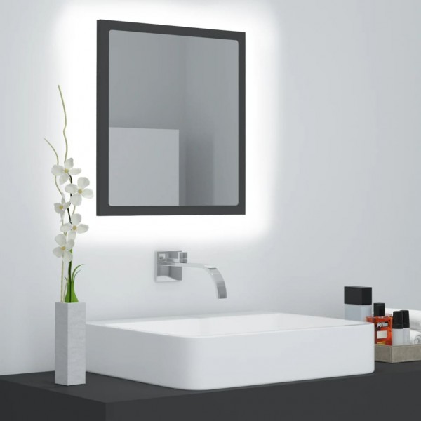 Espejo de baño acrílico gris brillo 40x8.5x37 cm