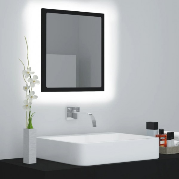 Espejo de baño acrílico negro brillo 40x8.5x37 cm