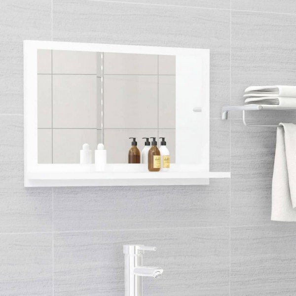 Espejo de baño madera contrachapada blanco 60x10.5x37 cm