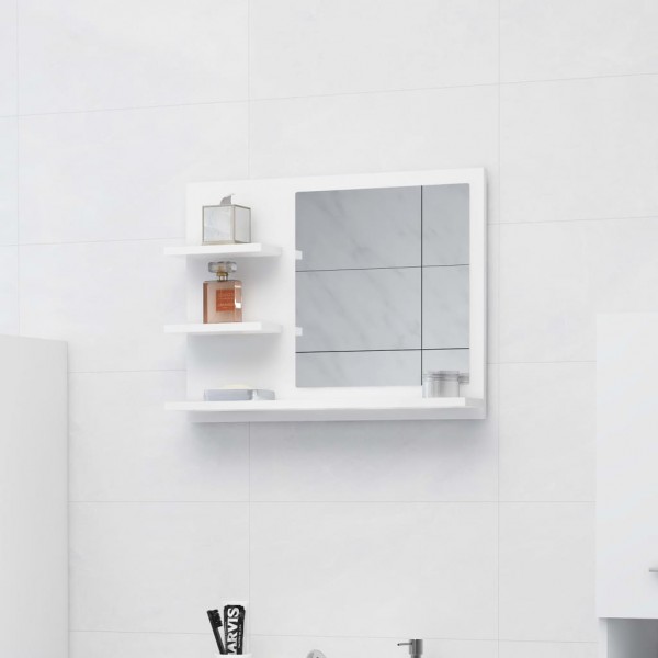 Espejo de baño madera contrachapada blanco 60x10.5x45 cm