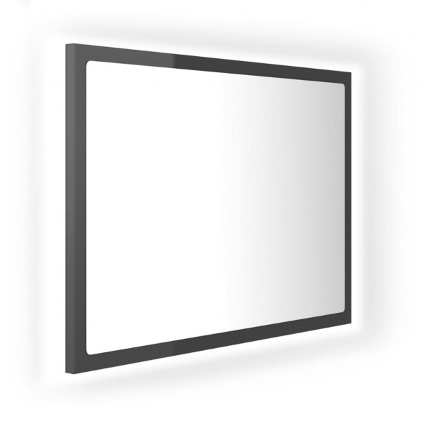 Espejo de baño madera contrachapada gris brillo 60x8.5x37 cm