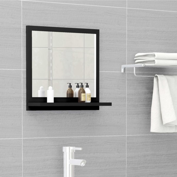 Espejo de baño madera contrachapada negro 40x10.5x37 cm