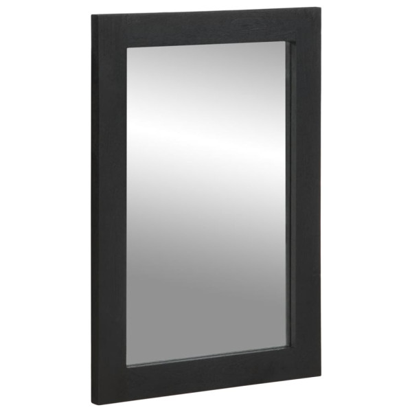 Espejo de baño madera de ingeniería y latón negro 50x70x2.5 cm