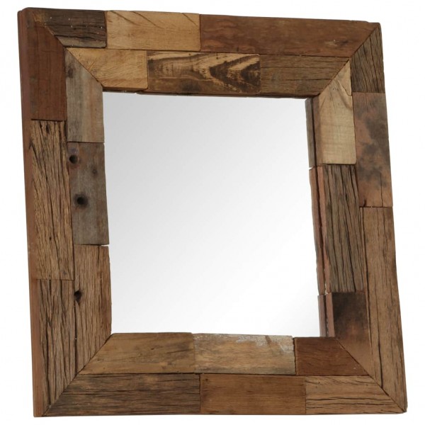 Espejo de madera reciclada maciza 50x50 cm