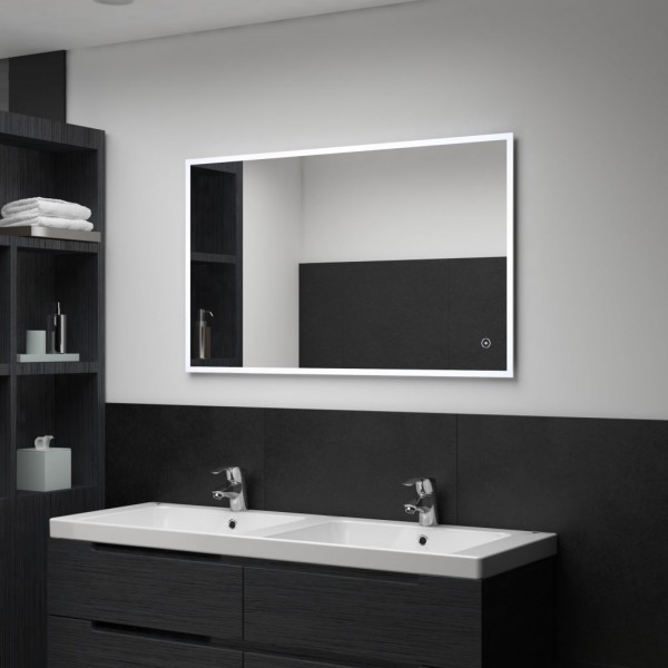 Espejo de pared de baño con LED y sensor táctil 100x60 cm