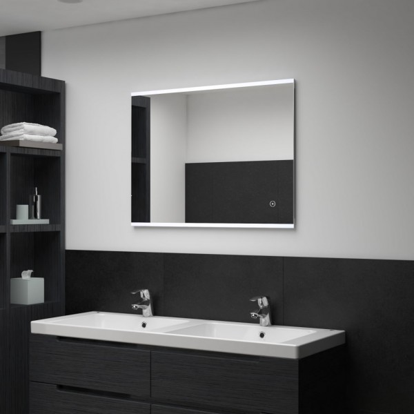 Espejo de pared de baño con LED y sensor táctil 80x60 cm