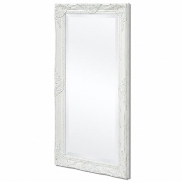 Espejo de pared estilo barroco blanco 100x50 cm