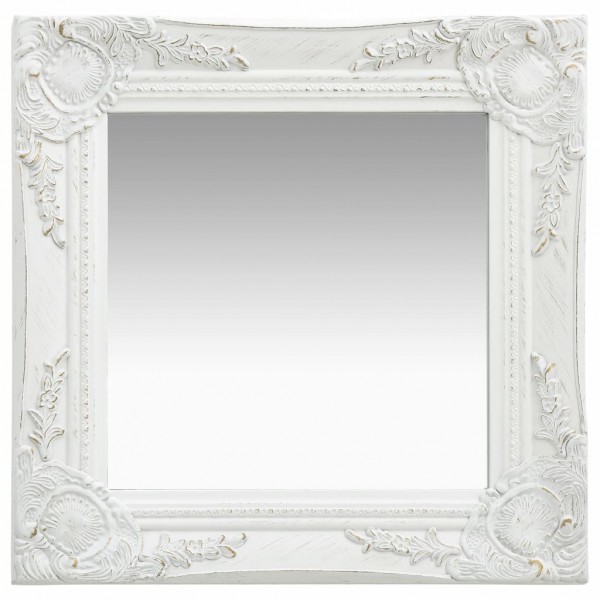 Espejo de pared estilo barroco blanco 40x40 cm