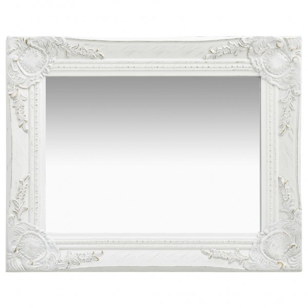 Espejo de pared estilo barroco blanco 50x40 cm