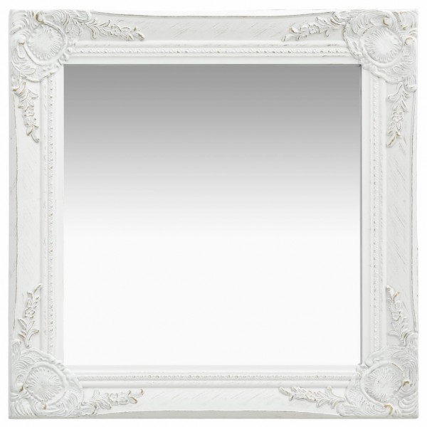 Espejo de pared estilo barroco blanco 50x50 cm