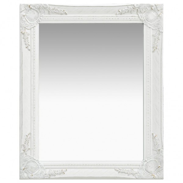 Espejo de pared estilo barroco blanco 50x60 cm
