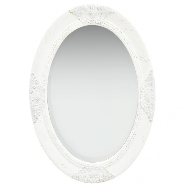 Espejo de pared estilo barroco blanco 50x70 cm