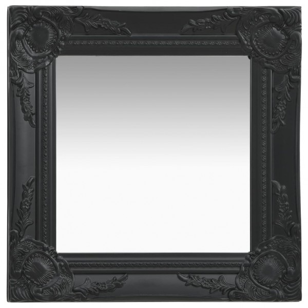 Espejo de pared estilo barroco negro 40x40 cm