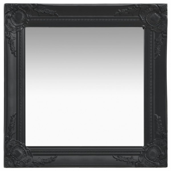 Espejo de pared estilo barroco negro 50x50 cm