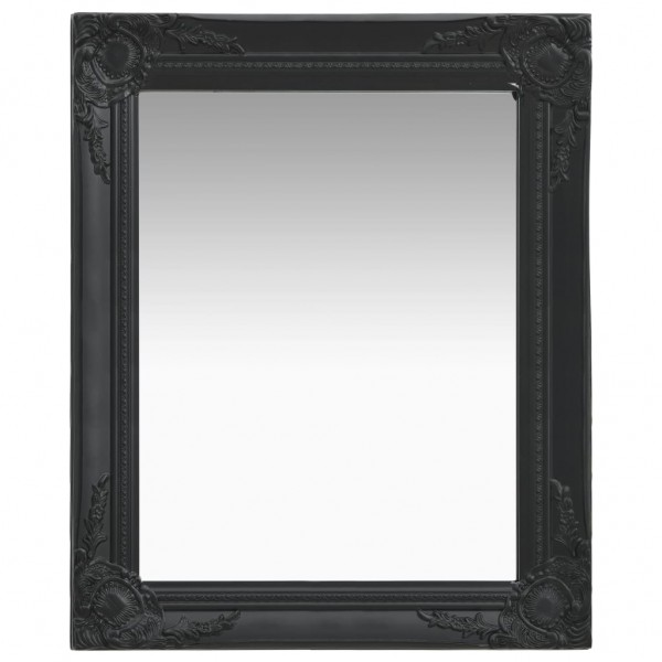 Espejo de pared estilo barroco negro 50x60 cm