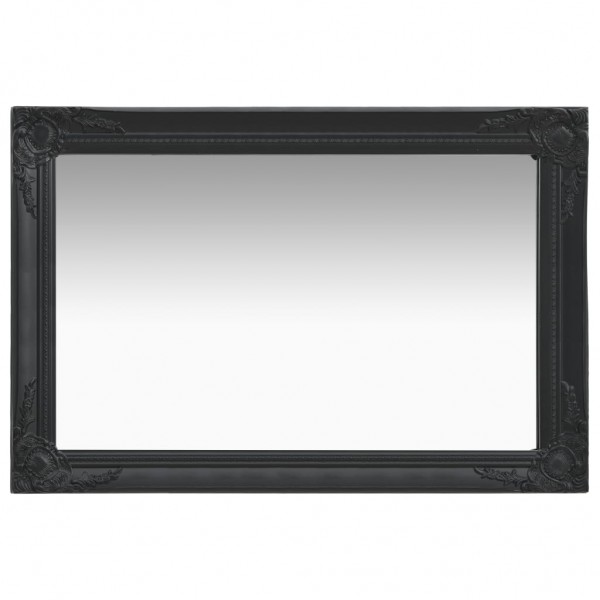 Espejo de pared estilo barroco negro 60x40 cm