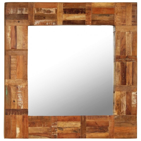 Espejo de pared madera maciza de traviesas del tren 60x60 cm