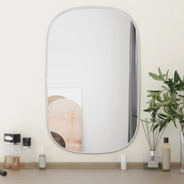 Espejo de pared plateado 70x45 cm