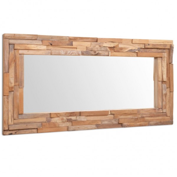 Espejo decorativo de teca 120x60 cm rectangular