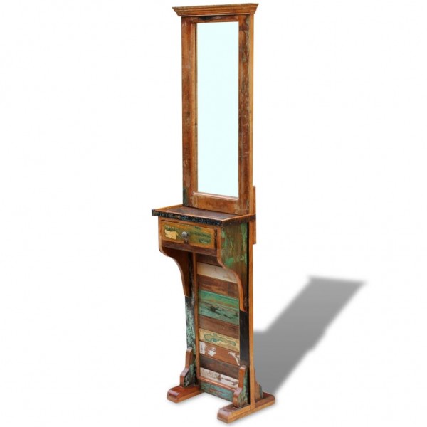 Espejo para pasillo madera maciza reciclada 47x23x180 cm
