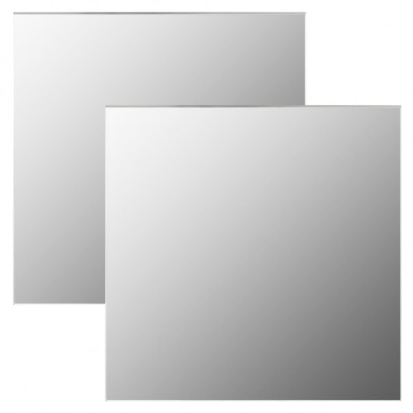 Espejos de pared cuadrados 2 unidades vidrio 60x60 cm