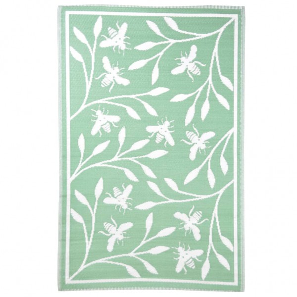 Esschert Design Alfombra de exterior estampado de abejas 182x122 cm