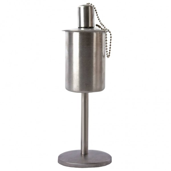 Esschert Design Antorcha de aceite de pie acero inoxidable
