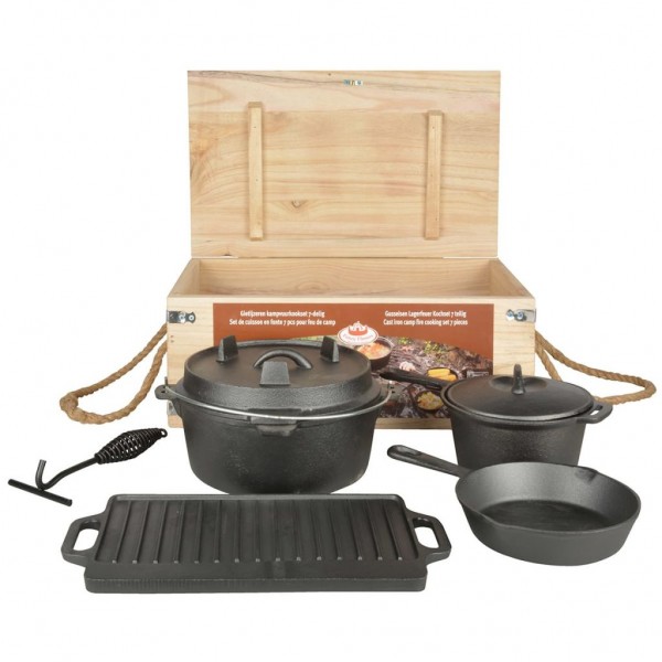 Esschert Design Juego de cocina de camping 7 piezas FF240