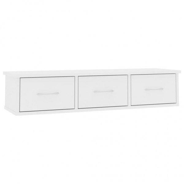 Estante cajones para pared contrachapada blanco 88x26x18.5 cm