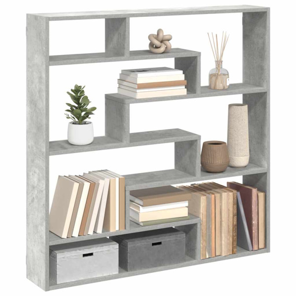 Estante cubo de pared 7 compartimentos madera gris hormigón