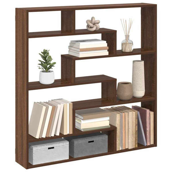 Estante cubo de pared 7 compartimentos madera roble marrón