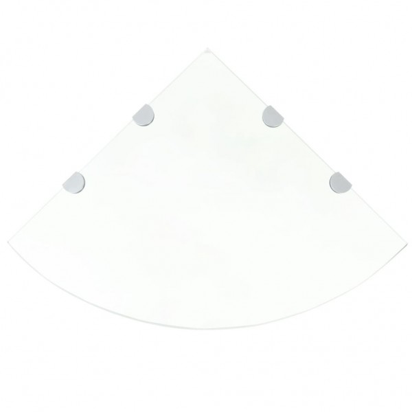 Estante de esquina con soportes cromados vidrio blanco 45x45 cm