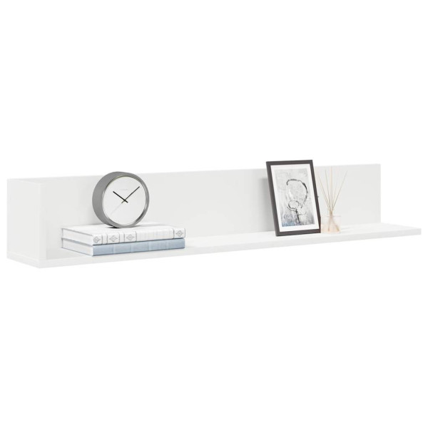 Estante de pared 2 uds madera ingeniería blanco 100x16.5x16.5cm