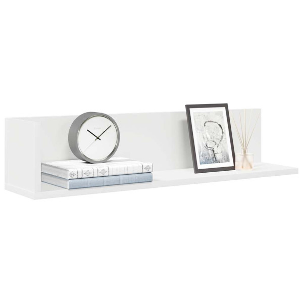 Estante de pared 2 uds madera ingeniería blanco 75x16.5x16.5 cm