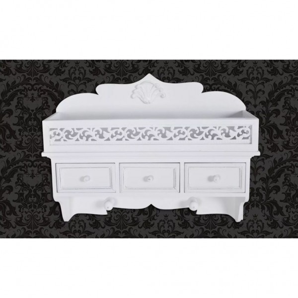 Estante De Pared Con 3 Cajones Blanco