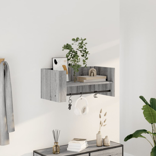 Estante de pared madera ingeniería gris Sonoma 70.5x35x30.5 cm