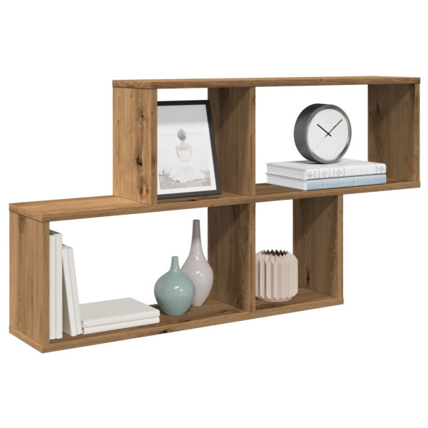 Estante de pared madera ingeniería roble artisian 100x18x53 cm