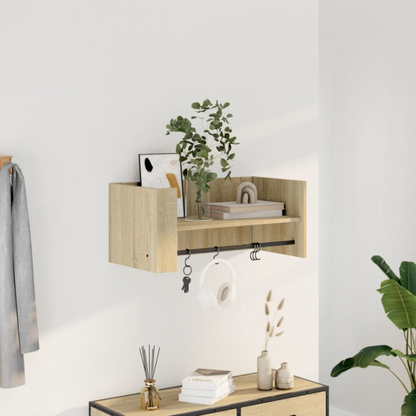Estante de pared madera ingeniería roble Sonoma 70.5x35x30.5 cm
