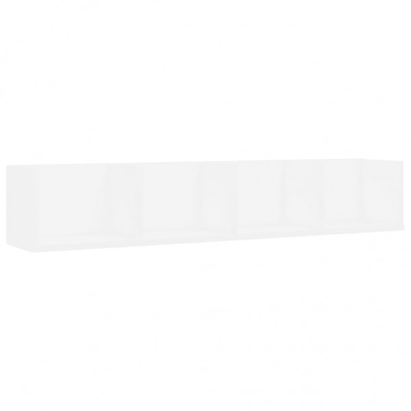 Estante de pared para CD contrachapada blanco 100x18x18 cm
