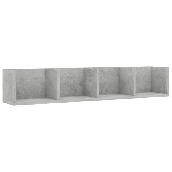 Estante de pared para CD contrachapada hormigón 100x18x18 cm