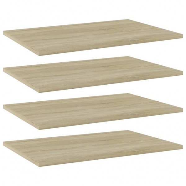 Estante estantería 4 uds contrachapada roble Sonoma 60x40x1.5cm